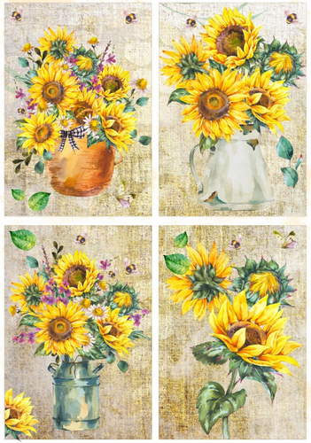 Sunflowers Bouquets Rice Paper by European Excellency