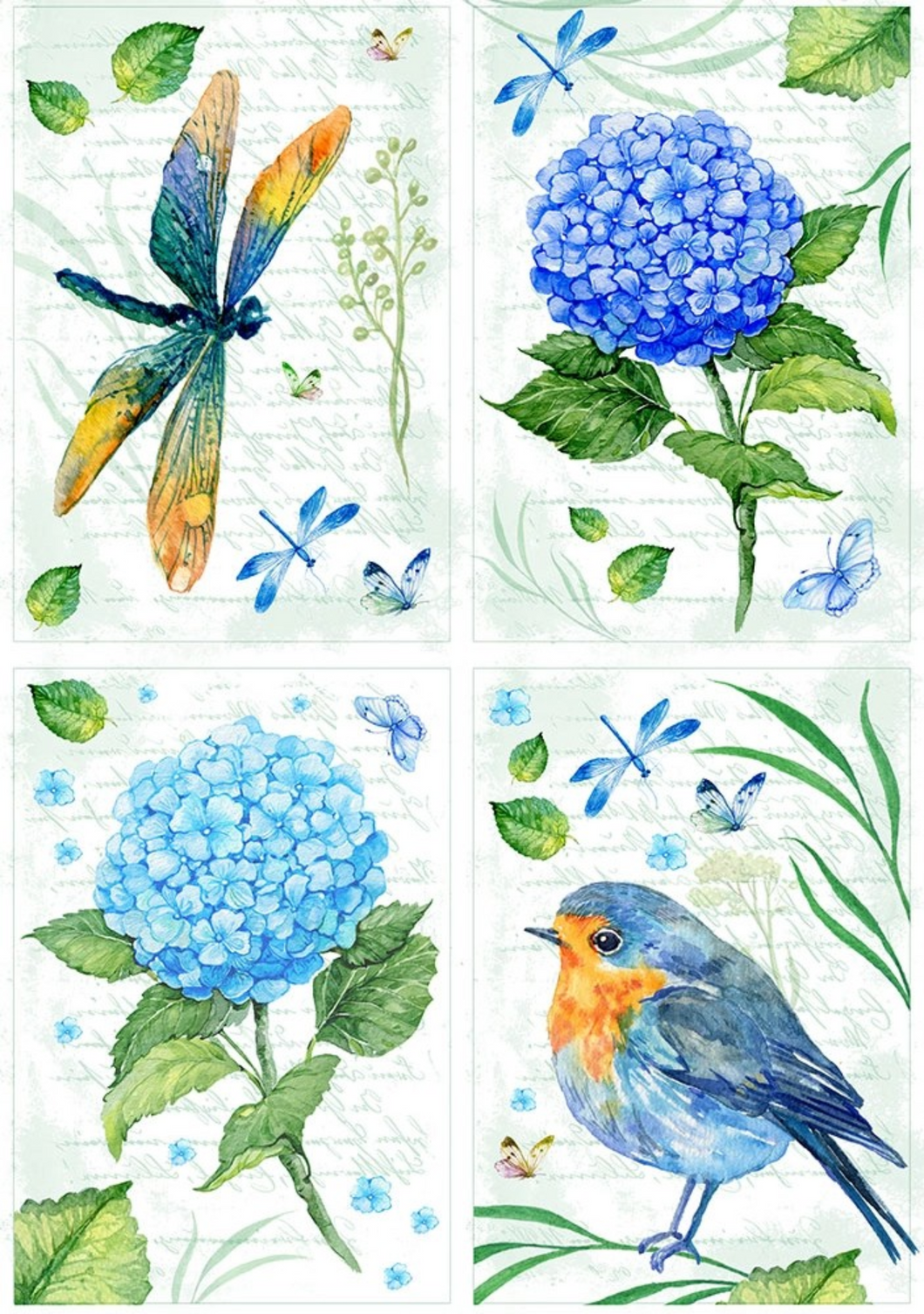 Blue Hydrangea Rice Paper by European Excellency