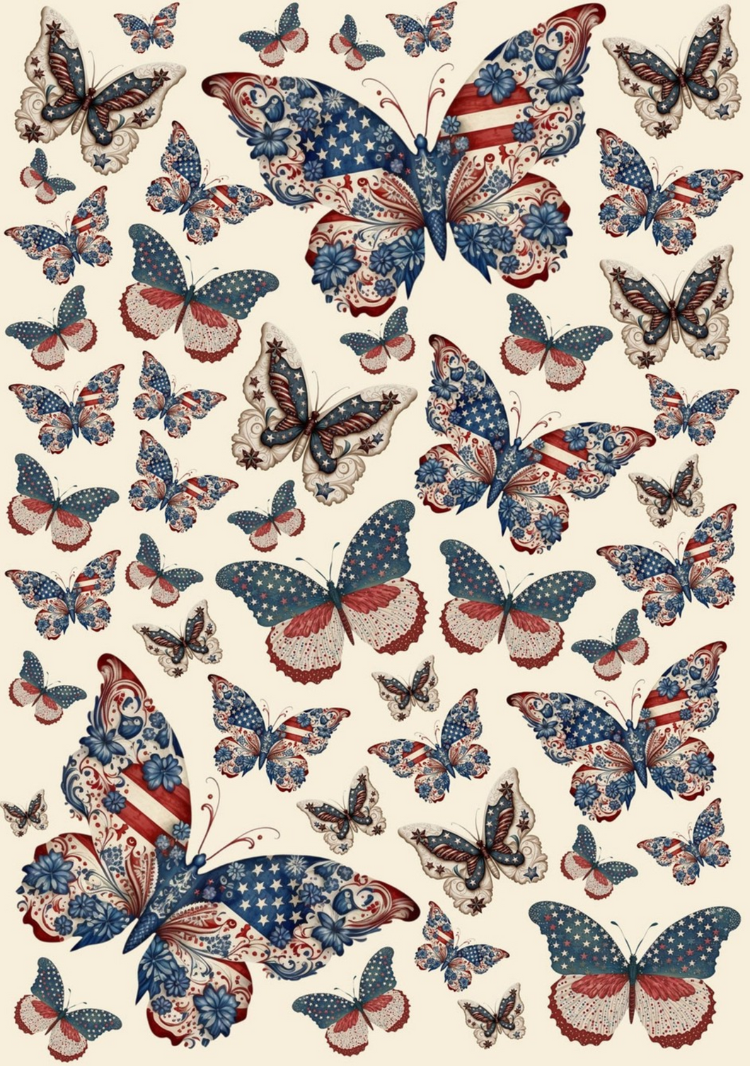 American Butterflies Rice Paper by European Excellency