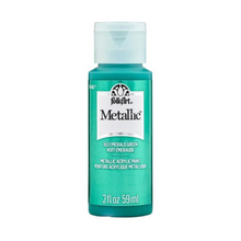 Load image into Gallery viewer, A 2 fl oz bottle of Jolly Art Metallic acrylic paint in the shade 653 Emerald Green, shown against a plain white background.