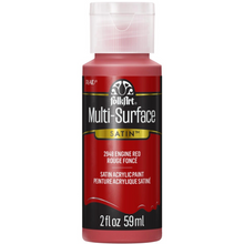 Load image into Gallery viewer, Red bottle of FolkArt Multi-Surface paint with a white cap on a white background