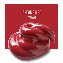 Load image into Gallery viewer, Red paint swatch with 'Engine Red 2948' text on a red background