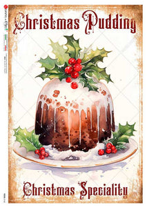 Food 0160 Paper Designs Washipaper, Christmas Pudding