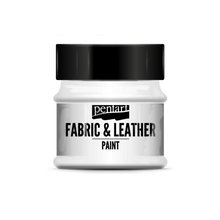Load image into Gallery viewer, Pentart Fabric and Leather Paint, White, 50 mL