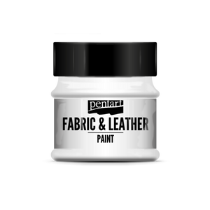 Pentart Fabric and Leather Paint, White, 50 mL