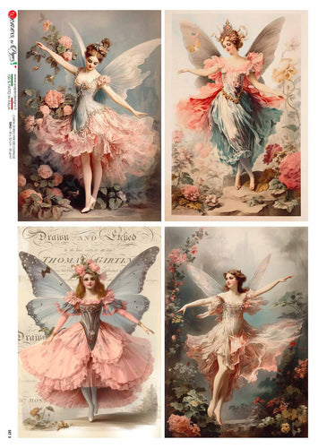 Fairy Four Pack 1 by Paper Designs Washipaper, 4 images on 1 sheet rice paper