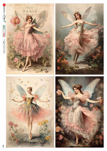 Fairy Four Pack II by Paper Designs Washipaper, 4 images on 1 sheet rice paper