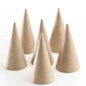 Paper Mache Cones Pack of 6