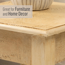 Load image into Gallery viewer, Close-up of a textured wooden surface with a decorative bowl, labeled 'Great for Furniture and Home Decor'.