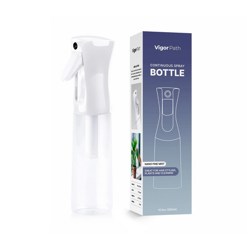Fine Mister Spray Bottle White and Clear displayed with packaging box