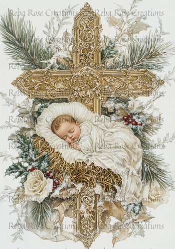 From the Manger to the Cross Rice Paper by Reba Rose Creations