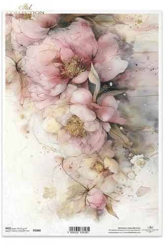 Garden of Muses Peonies Rice Paper by ITD Collection
