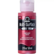 Load image into Gallery viewer, Bottle of FolkArt Multi-Surface Metallic acrylic paint in garnet color on a white background