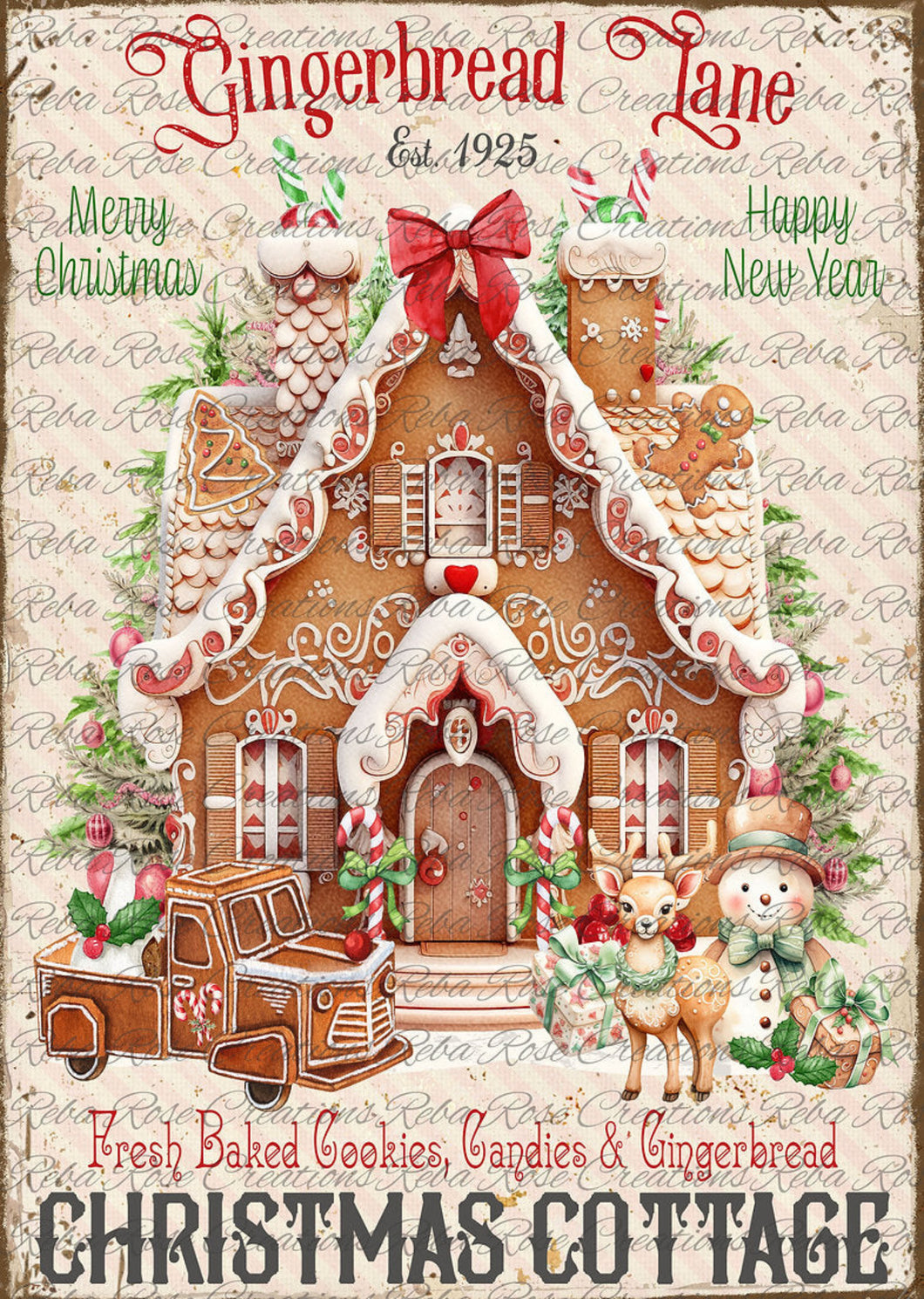 Gingerbread Lane Rice Paper by Reba Rose Creations