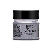 Load image into Gallery viewer, Glamour Metallic Acrylic Paint, Dark Silver, 50 mL