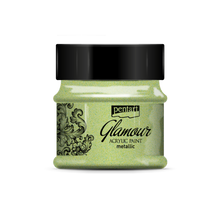 Load image into Gallery viewer, Glamour Metallic Acrylic Paint, Greenish Gold, 50 mL