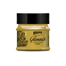 Load image into Gallery viewer, Glamour Metallic Acrylic Paint, Rich Gold, 50 mL