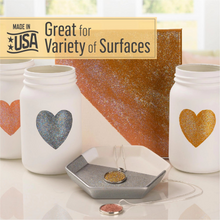 Load image into Gallery viewer, White jars with heart designs on a surface, with text 'Made in USA Great for Variety of Surfaces'.
