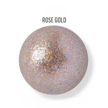 Load image into Gallery viewer, Rose gold glittery sphere on a white background