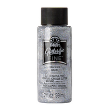 Load image into Gallery viewer, Bottle of FolkArt Glittersify Fine glitter acrylic paint in silver color on a white background