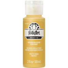 Load image into Gallery viewer, FolkArt acrylic paint bottle in Golden Ochre on a white background