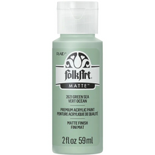 Load image into Gallery viewer, FolkArt acrylic paint bottle in Green Sea color on a white background