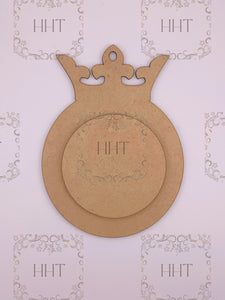 Handcrafted Holiday Traditions MDF Ornament Blank, Crown, 0006