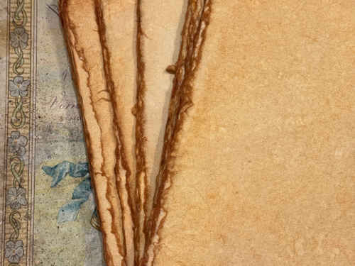 Handmade Deckled Edge Coffee Colored Paper Bundles by Monahan Papers