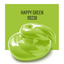 Load image into Gallery viewer, Green color swatch with 'Happy Green 99238' text on a green background