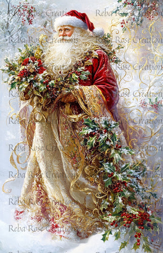 Holiday Victorian Santa Rice Paper by Reba Rose Creations