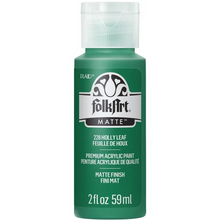 Load image into Gallery viewer, Green bottle of FolkArt acrylic paint with white cap on a white background