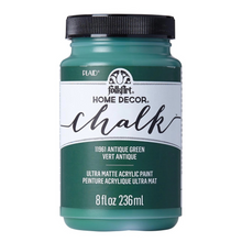 Load image into Gallery viewer, FolkArt Home Decor Chalk paint jar in Antique Green on a white background