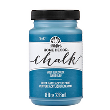 Load image into Gallery viewer, FolkArt Home Decor chalk paint jar in Blue Suede color on a white background