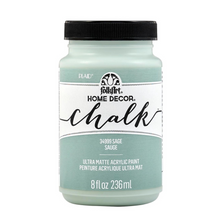 Load image into Gallery viewer, Jar of FolkArt Home Decor Chalk paint in Sage color on a white background