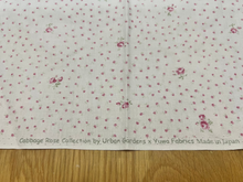Load image into Gallery viewer, Closeup of selvdege of Cabbage Rose Collection fabric by Urban Gardens Yuwa Japan