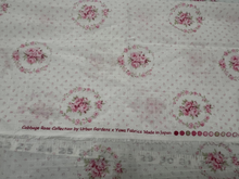 Load image into Gallery viewer, Selvedge of Pink Rose Bouquets Cabbage Rose Collection by Urban Gardens Yuwa Fabric