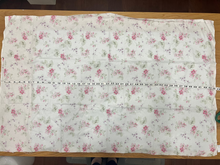Load image into Gallery viewer, Wide view of Treasures by Shabby Chic Wildflowers Fabric with tape measure