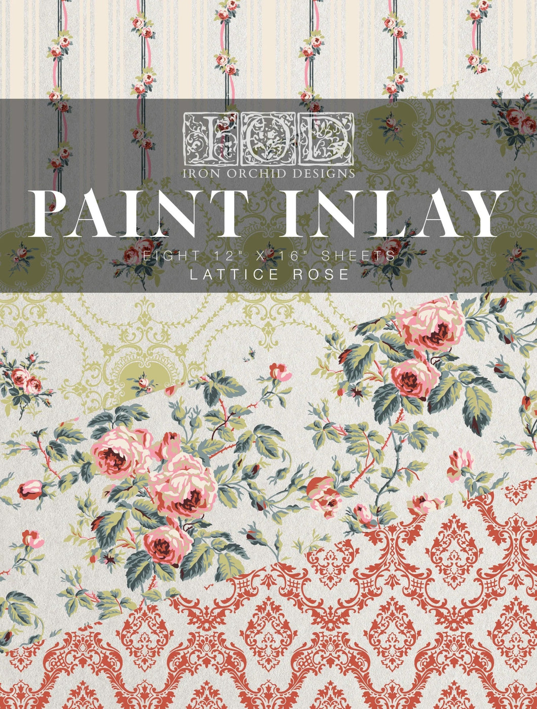 Lattice Rose Paint Inlay by IOD, Iron Orchid Designs