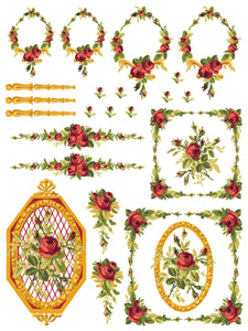 Petite Fleur Red Paint Inlay by IOD, Iron Orchid Designs