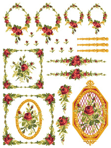 Petite Fleur Red Paint Inlay by IOD, Iron Orchid Designs