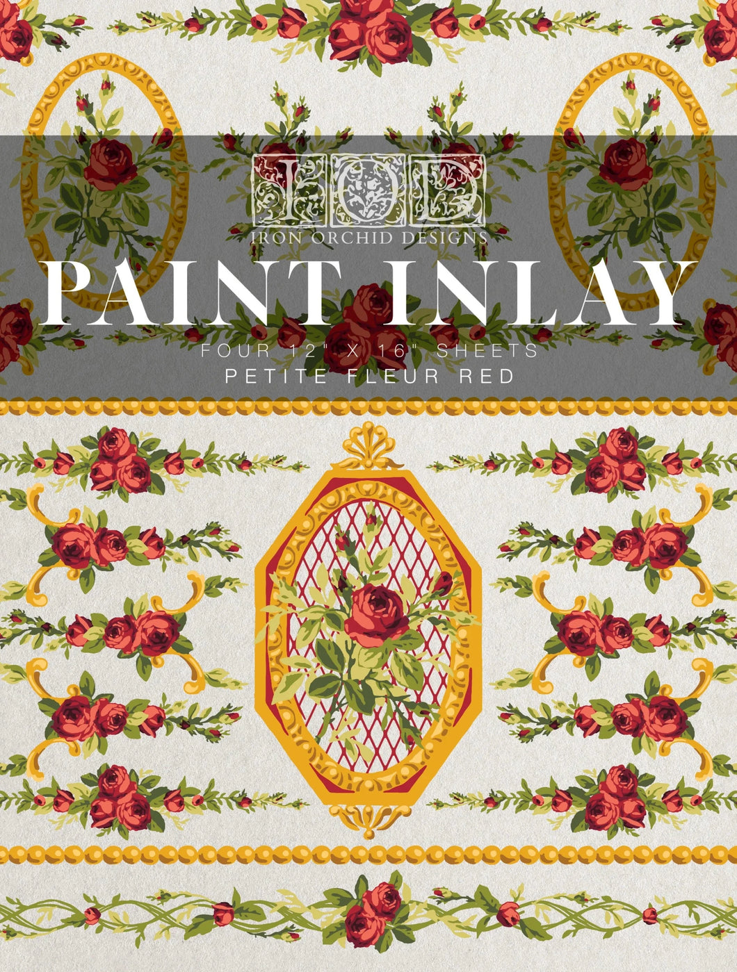 Petite Fleur Red Paint Inlay by IOD, Iron Orchid Designs