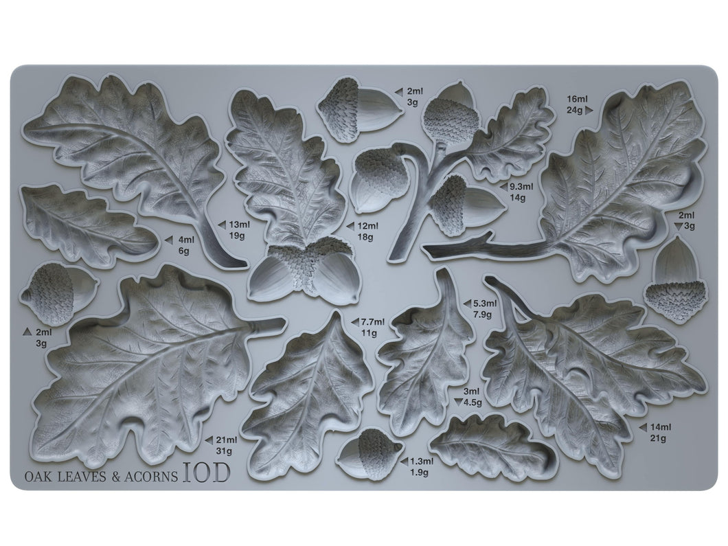 Oak Leaves & Acorns Mould by IOD, Iron Orchid Designs