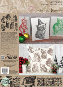 Christmas Kitties Decor Stamp by Iron Orchid Design, IOD 2