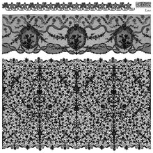 Load image into Gallery viewer, 3 Styles of Lace in a large decor stamp titled Lace Stamp by IOD Iron Orchid Designs