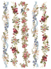 Load image into Gallery viewer, Five lovely floral garlands or borders with ribbons running through them on Sheet 4 of 8 in IOD Madeline Transfer by Iron Orchid Designs.