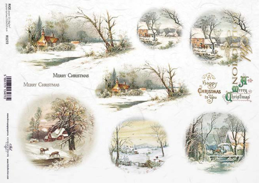 ITD Collection Winter Scenes Rice Paper, R1272