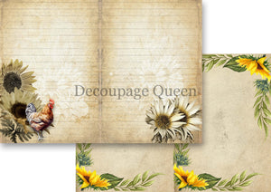 Sunflower Ephemera Journal Kit by Decoupage Queen 01