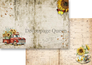 Sunflower Ephemera Journal Kit by Decoupage Queen 04