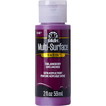 Load image into Gallery viewer, Bottle of FolkArt Multi-Surface Satin acrylic paint in Juneberry color on a white background