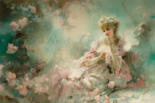 Lady of the Garden Rice Paper by Reba Rose Creations